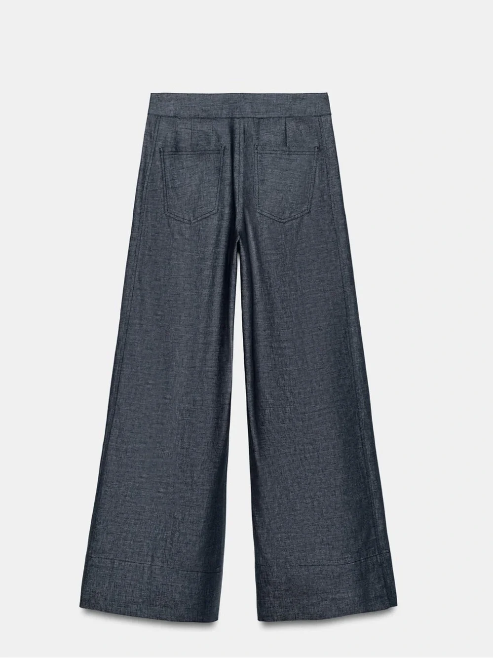 Zara high waisted Wide Leg linen Blend Pants - Dark Blue ( Top not included)